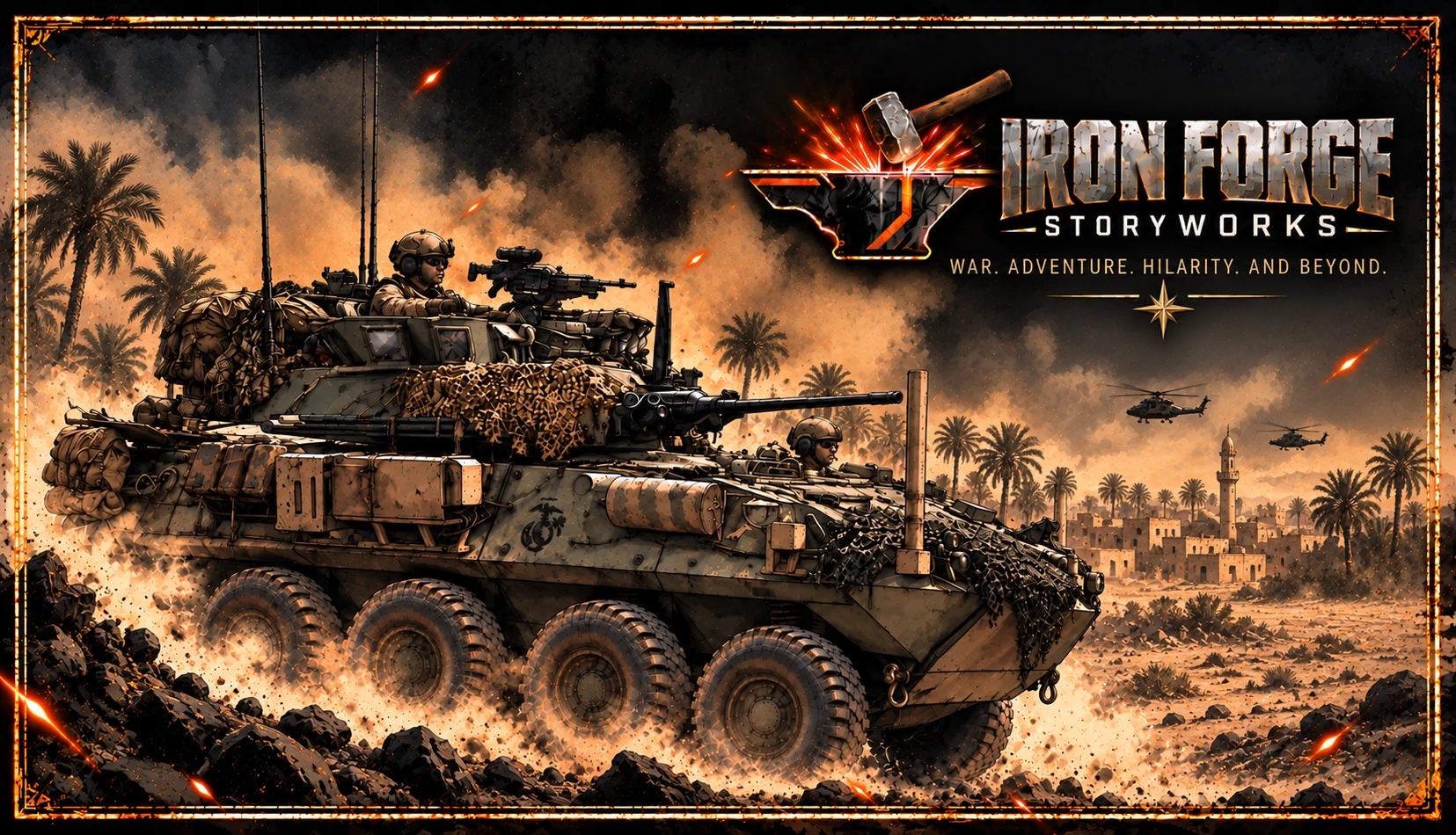 Iron Forge LAV-25 business-card art